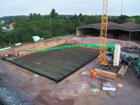 Das Fundament wird gegossen