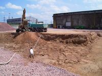 Ausgehobene Baugrube