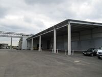 Die fertige Halle in der Seitenansicht